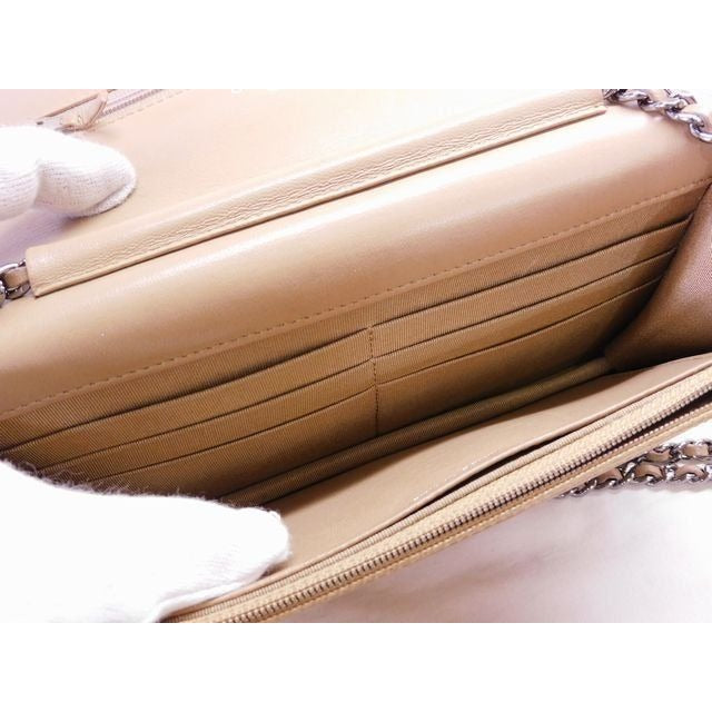 Chanel Chain Wallet Shoulder Lambskin Leather — view 5