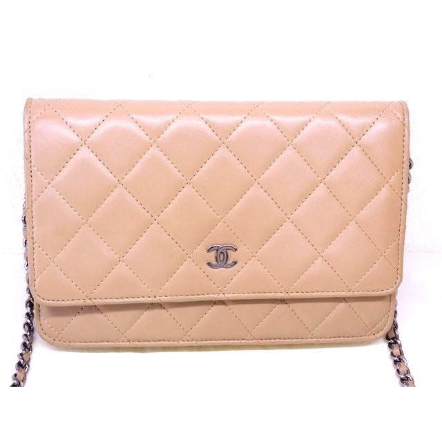 Chanel Chain Wallet Shoulder Lambskin Leather