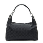 Gucci Shoulder Zip Hobo Black GG Canvas — view 5