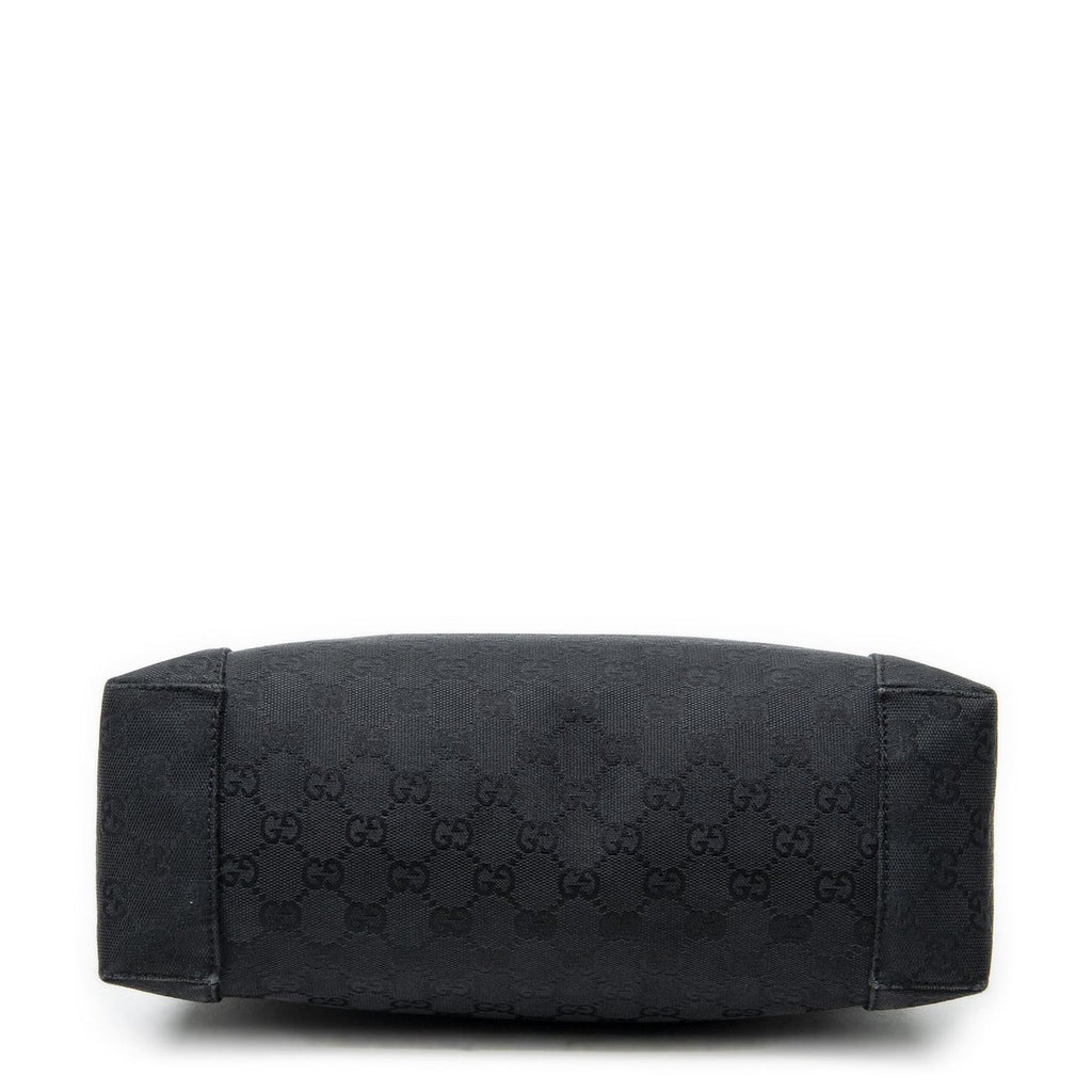 Gucci Shoulder Zip Hobo Black GG Canvas — view 6