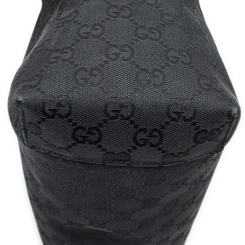 Gucci Shoulder Zip Hobo Black GG Canvas — view 8