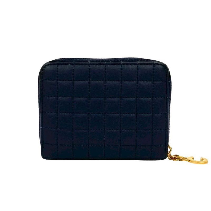 Celine CC Charm Compact Wallet Quilted Leather Round Zip Bifold — view 2