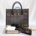 Gucci Leather Brown Logo Anniversary Tote