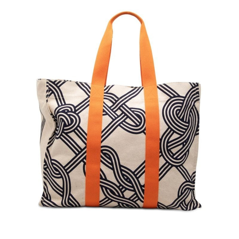 Hermes Ne Marant Beige Orange Navy Cotton Pouch