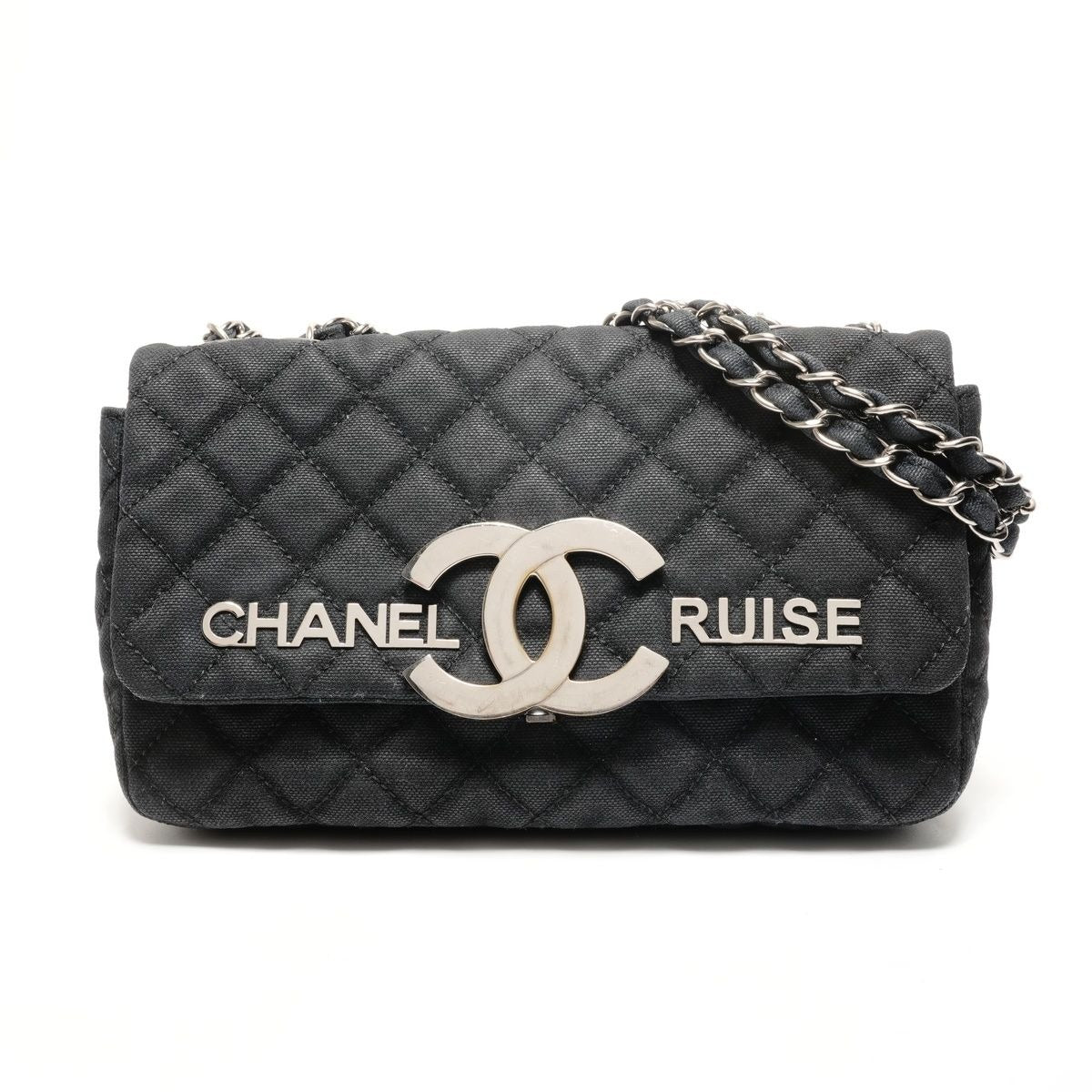 Chanel Shoulder Bag Quilted Canvas CC Logo Flap Chain