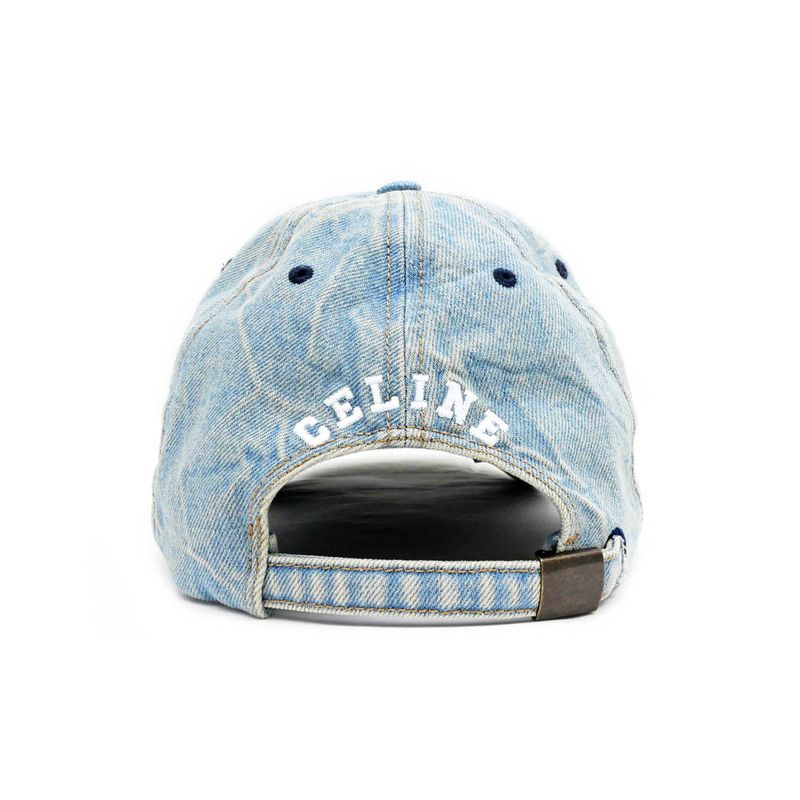 Celine Baseball Cap Triomphe Denim S Size Light Blue Apparel Hat — view 2