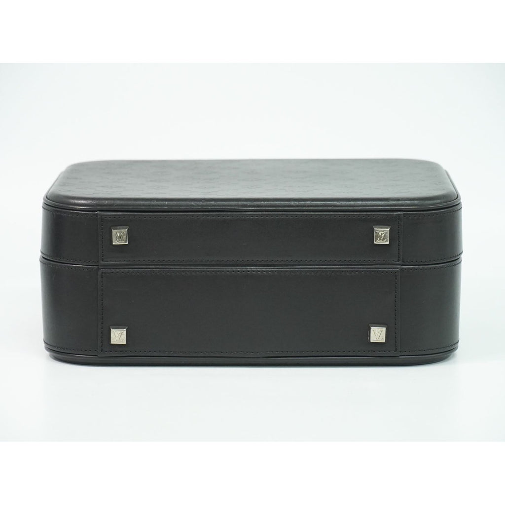 Louis Vuitton LV Valisette MM Monogram Glace Trunk Handbag Noir Black — view 3