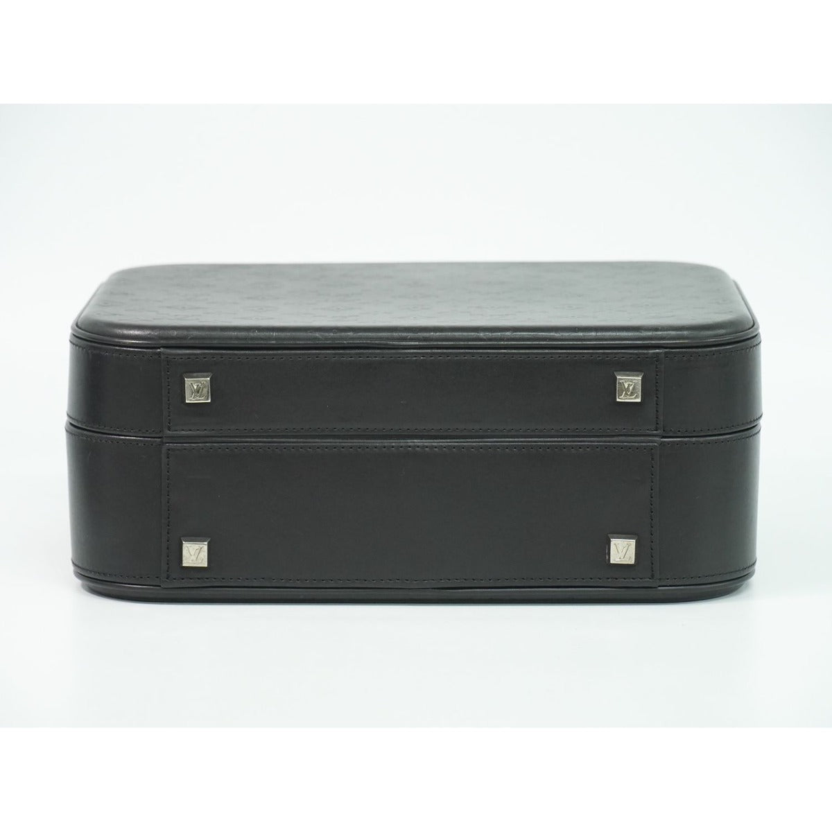 Louis Vuitton LV Valisette MM Monogram Glace Trunk Handbag Noir Black — view 3