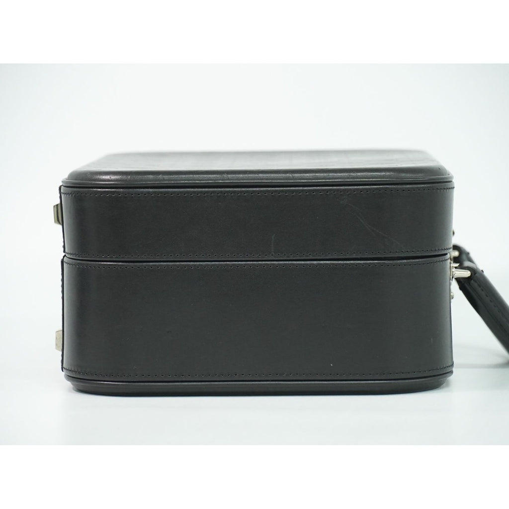 Louis Vuitton LV Valisette MM Monogram Glace Trunk Handbag Noir Black — view 5