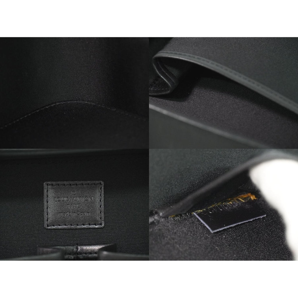 Louis Vuitton LV Valisette MM Monogram Glace Trunk Handbag Noir Black — view 9
