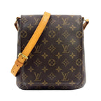 Louis Vuitton Musette Salsa Short Strap Monogram Leather Brown Shoulder Bag Gold