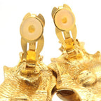 Yves Saint Laurent Earrings GP Leaf Motif Vintage — view 8