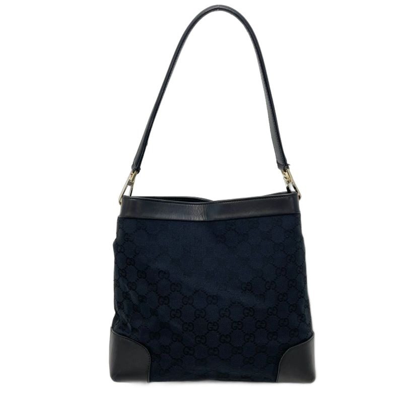 Gucci Shoulder Handbag GG Canvas Black Formal