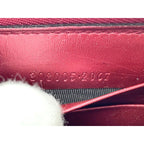Gucci Leather Round Zip Wallet Long Red — view 5
