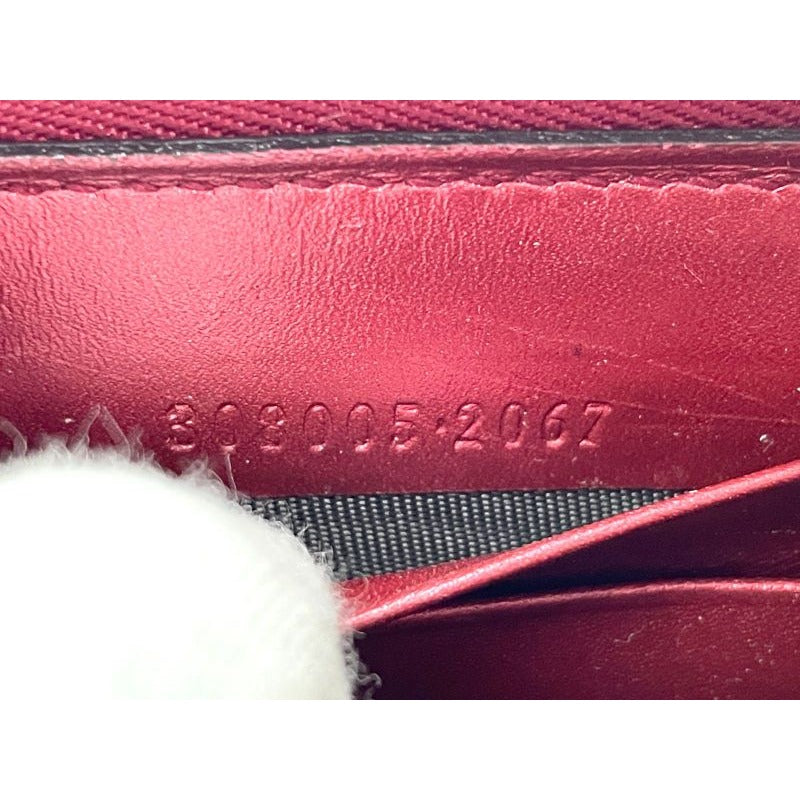 Gucci Leather Round Zip Wallet Long Red — view 5