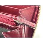 Gucci Leather Round Zip Wallet Long Red — view 6