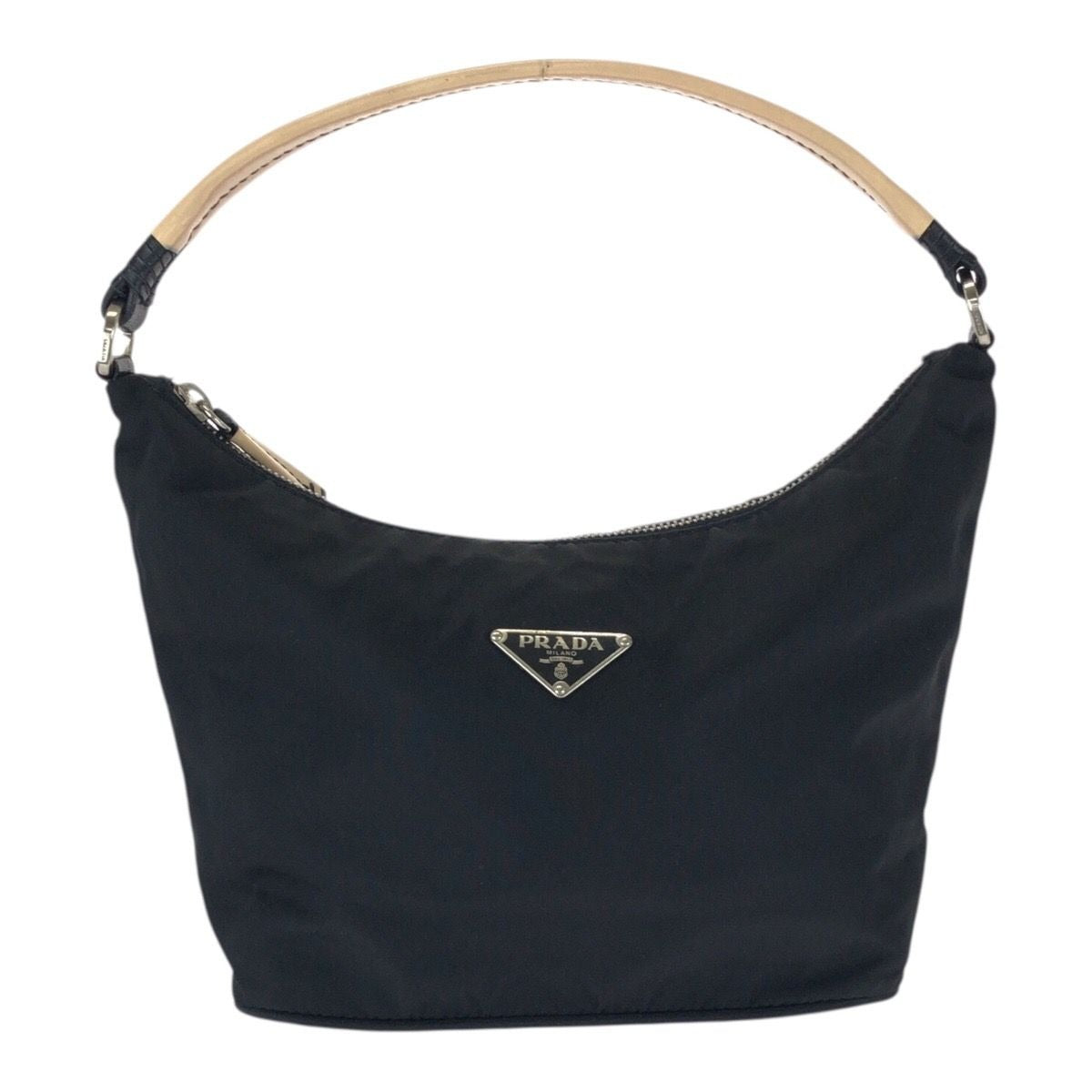 Prada Tessuto Black Silver Nylon Handbag