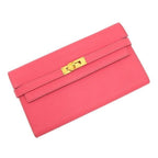 Hermes Kelly Chevre Pink Wallet