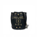 Chanel Deauville Tote Caviar Black Gold
