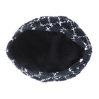 Chanel 19C CC Logo Plaid Tweed Beret Hat Black White — view 5