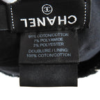 Chanel 19C CC Logo Plaid Tweed Beret Hat Black White — view 8