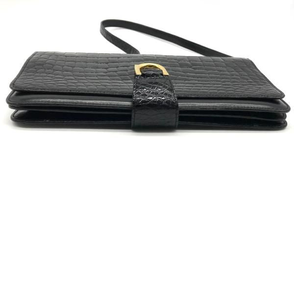 Gucci Croco Vintage Shoulder Bag Combination Black — view 6