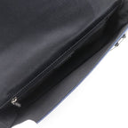 Chanel Chocobar Chain Shoulder Satin Blue Bag — view 8