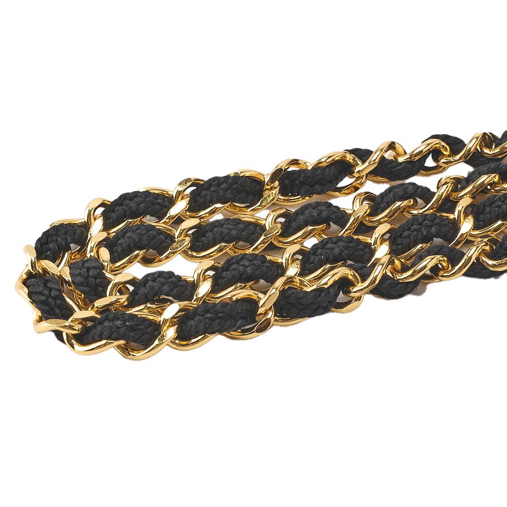 Chanel Quilted Paris Limited Chain Shoulder Satin Black With Gold And Silver — view 7