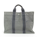Hermes Fourre Tout MM Tote Cotton Canvas Gray