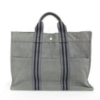 Hermes Fourre Tout MM Tote Cotton Canvas Gray