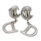 Christian Dior Earrings Swing Metal Silver CD Logo Accessory Plated — view 2
