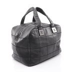 Chanel Choco Bar Black Leather Calf Boston Bag — view 2