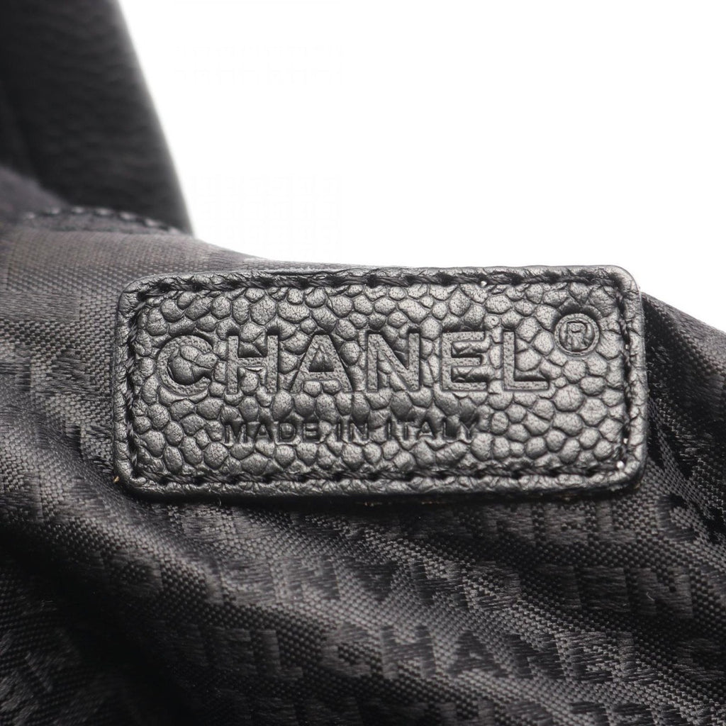 Chanel Choco Bar Black Leather Calf Boston Bag — view 4