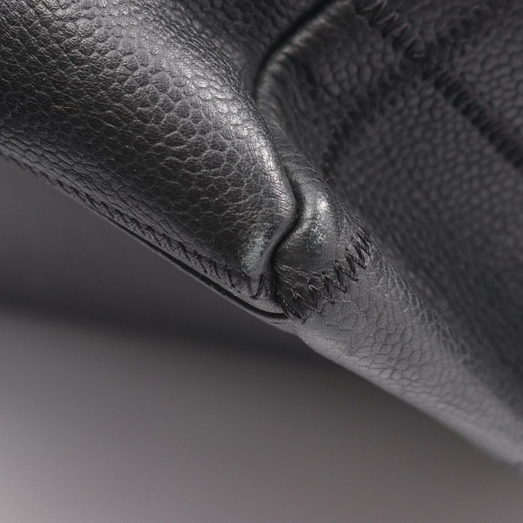 Chanel Choco Bar Black Leather Calf Boston Bag — view 6