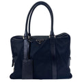 Prada Briefcase Business Nylon Saffiano Leather Triangle Logo Nero Black