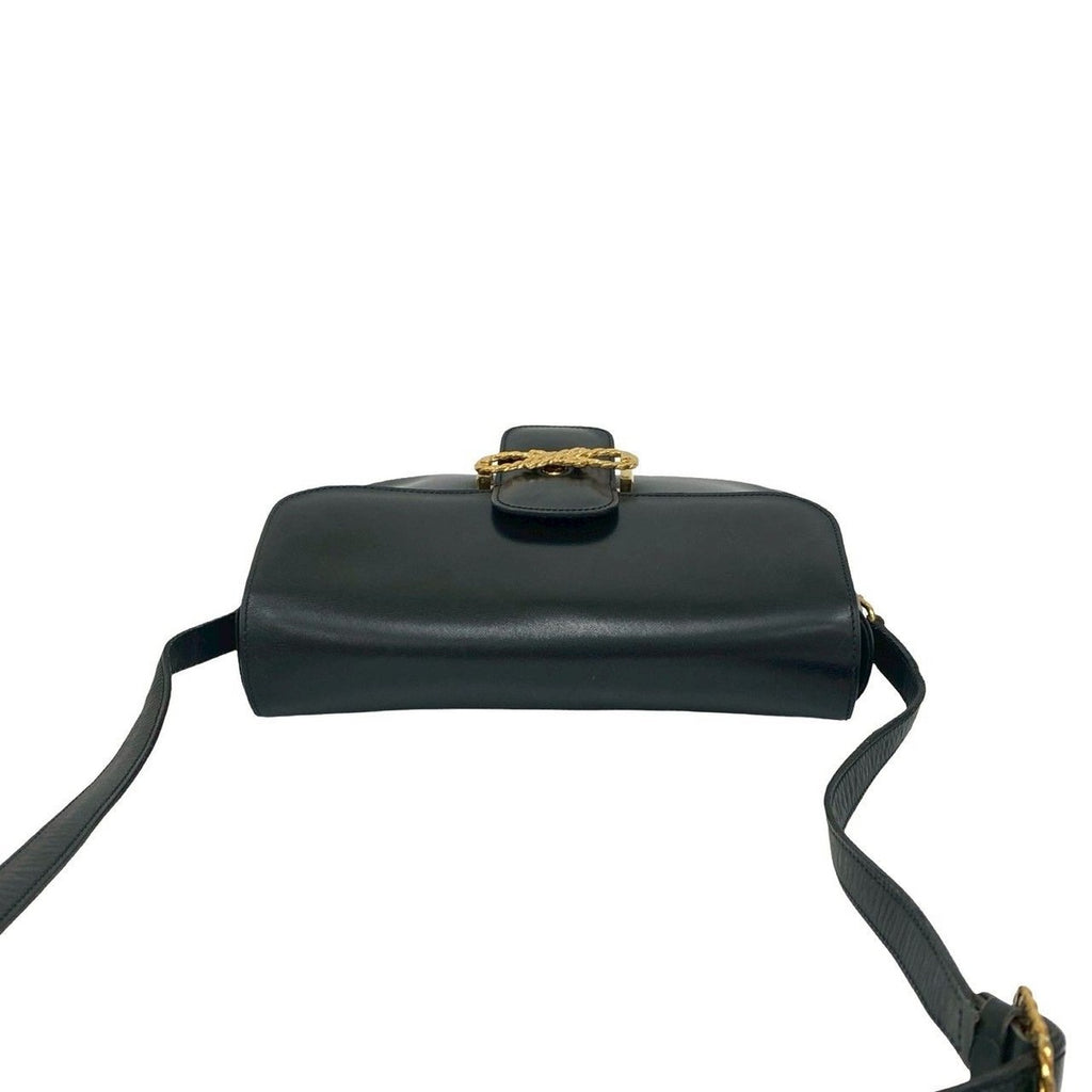 Celine Vintage Ribbon Motif Calf Leather Shoulder Bag Pochette — view 4