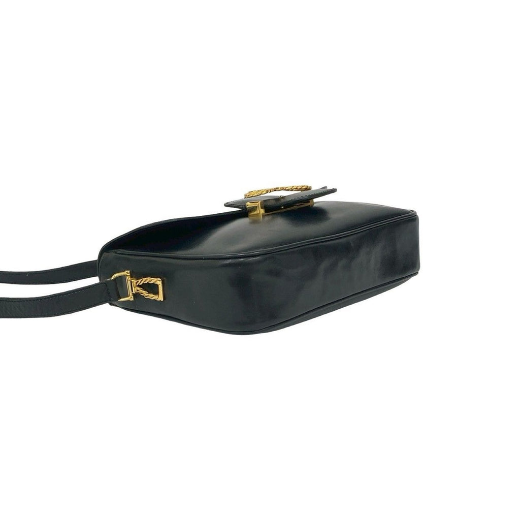 Celine Vintage Ribbon Motif Calf Leather Shoulder Bag Pochette — view 7