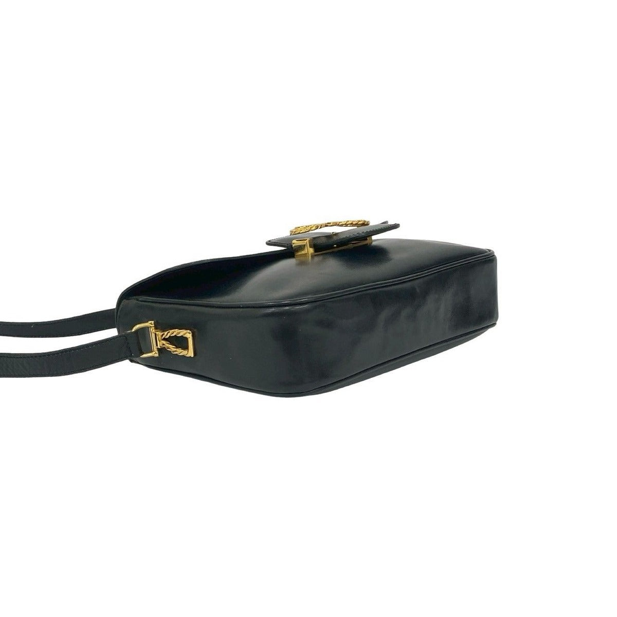 Celine Vintage Ribbon Motif Calf Leather Shoulder Bag Pochette — view 7