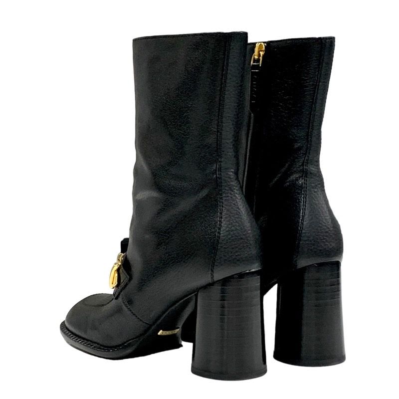 Gucci Boots Short Shoes Chain Belt Leather Black — view 5