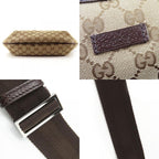 Gucci Shoulder Bag GG Canvas Leather Beige Brown Silver Hardware — view 4