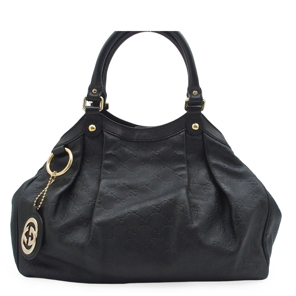 Gucci Sookie Black Guccissima Leather Tote Bag