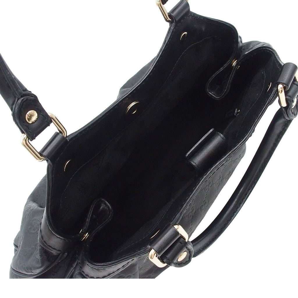 Gucci Sookie Black Guccissima Leather Tote Bag — view 5