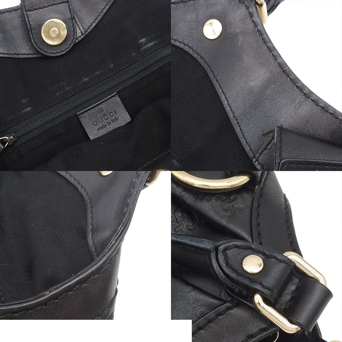Gucci Sookie Black Guccissima Leather Tote Bag — view 8