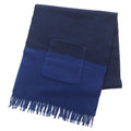Hermes S Allumet Pocket 100% Cashmere Marine Cobalt Leather Tag Fringe