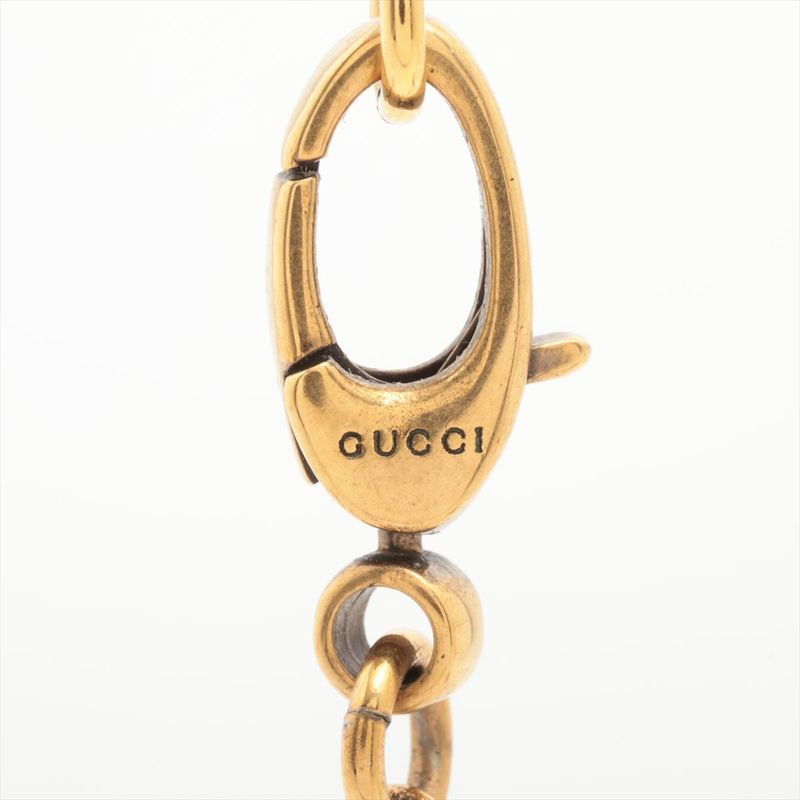 Gucci Michele Period Lion Head Necklace GP Stones Gold Yellow — view 9