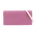 Bottega Veneta Intrecciato Shoulder Wallet Bifold Leather Purple