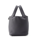 Hermes Handbag Picotin Lock PM Ardoise Silver Taurillon Clemence