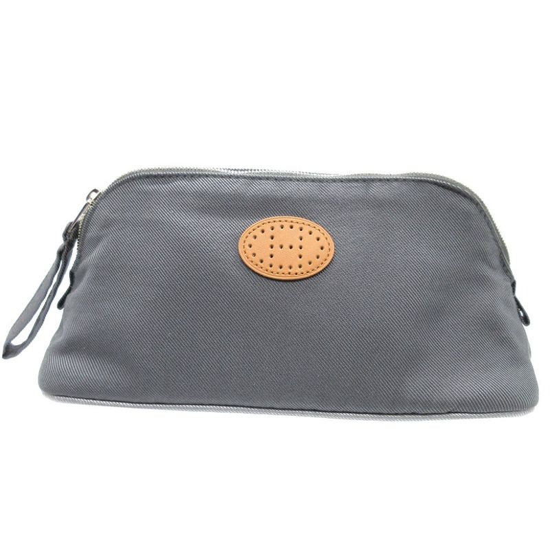 Hermes Bolide Vis Versa PM Perforated Logo Silk Cotton Asie Gray Cosmetic Pouch