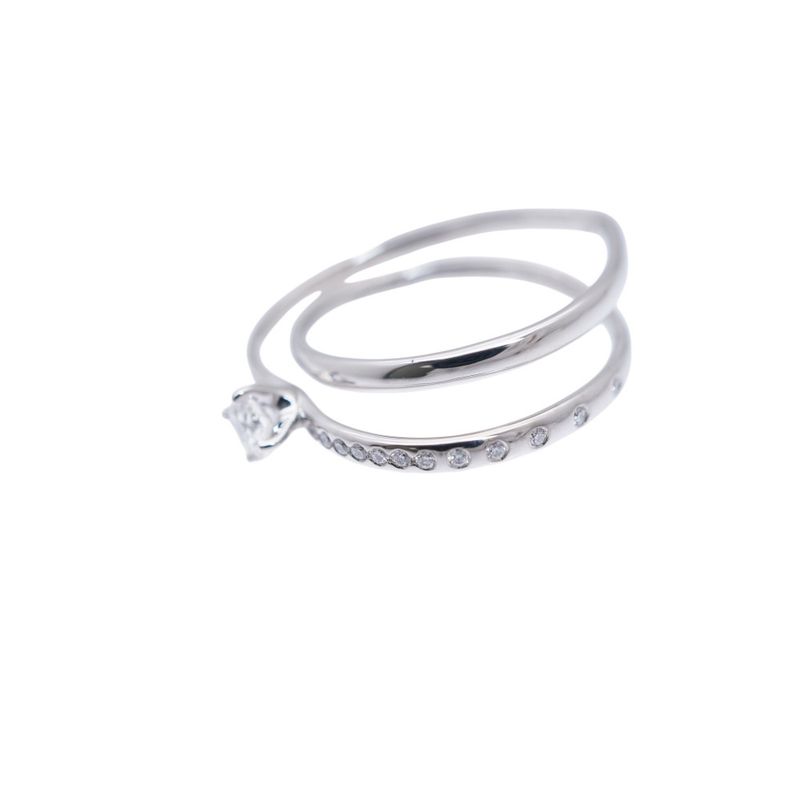 Hermes Vertige Coeur Diamond 030 CT 18K White Gold 50 Ring 750 WG Togo — view 5