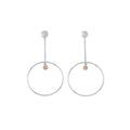 Hermes Earrings Exlibris Hoop Silver 18k Pink Gold